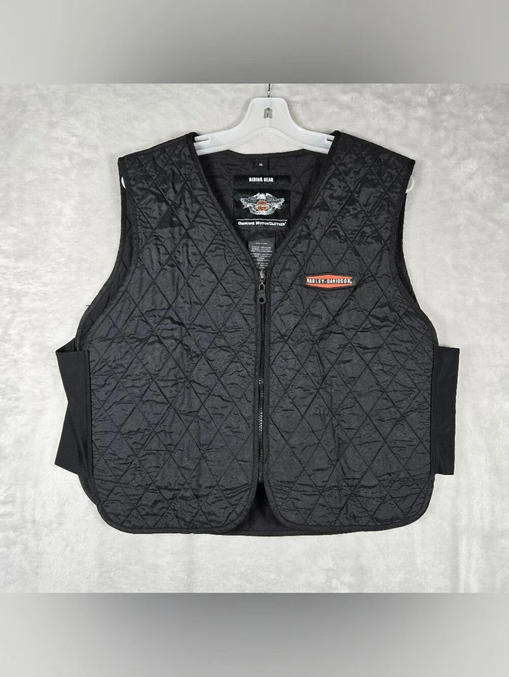 Harley Davidson Mens Black Quilted Hydration Vest Size XL Biker Ridding Light